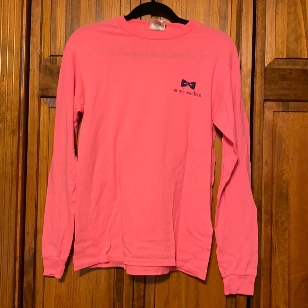 Simply Southern pink lobster long sleeve tee
